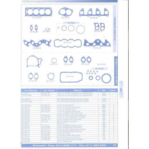 JUEGO DE EMPAQUETADURA DE MOTOR CHEVROLET MONZA  1.800CC. COMPLE