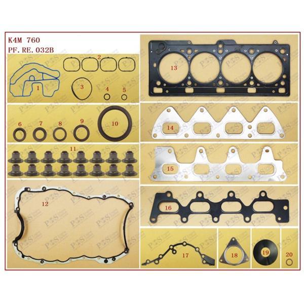 JUEGO DE EMPAQUETADURA DE MOTOR GRAFITO CON RETENES DE VITON CHE