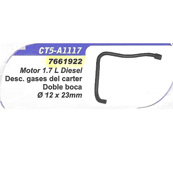 MANGUERA DESCARGA DE GASES DOBLE BOCA 12MM. X 23MM. FIAT 1.7 DIE
