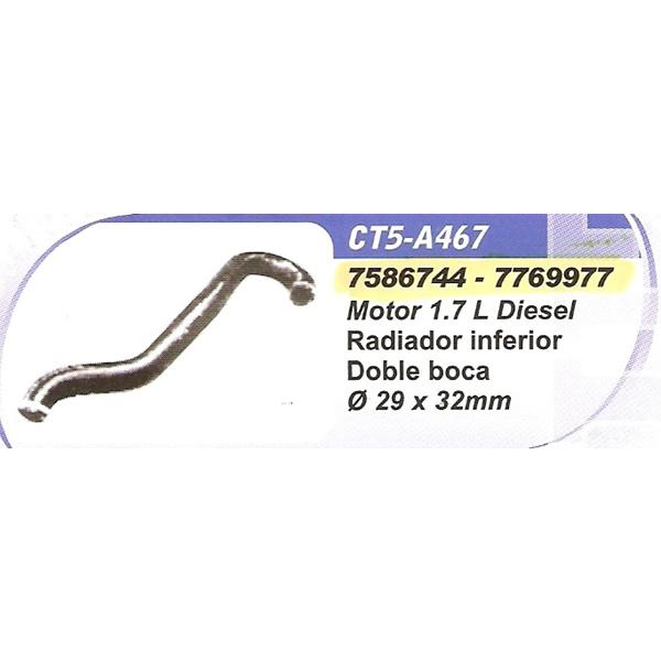 MANGUERA RADIADOR INFERIOR 29MM. X 32MM.DOBLE BOCA 1.7 DIESEL