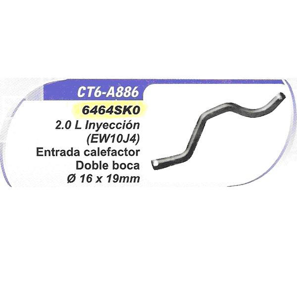 MANGUERA ENTRADA ENTRADA CALEACTOR DOBLE BOCA 16MM X 19MM. EW10J